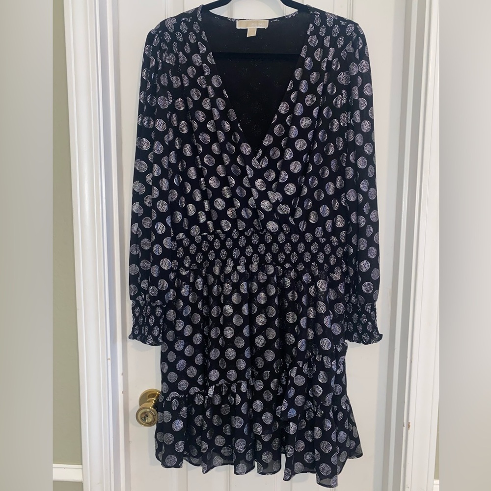 Michael Kors Georgette Ruffled Wrap Dress